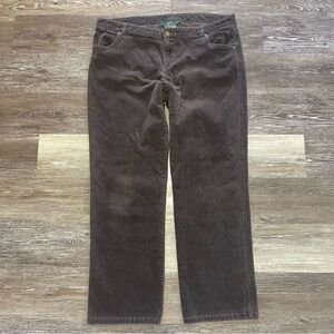 Woolrich Holly Hills Corduroy Pants Women’s Size 18 Dark Brown Straight Leg